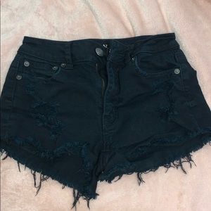 Black high waisted jean shorts